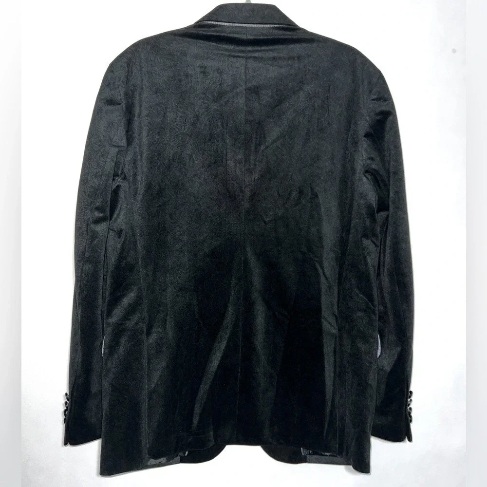 Tasso‎ Elba Paisley Textured Velvet Velour Man's Blazer Coat Jacket Size M 39-41
